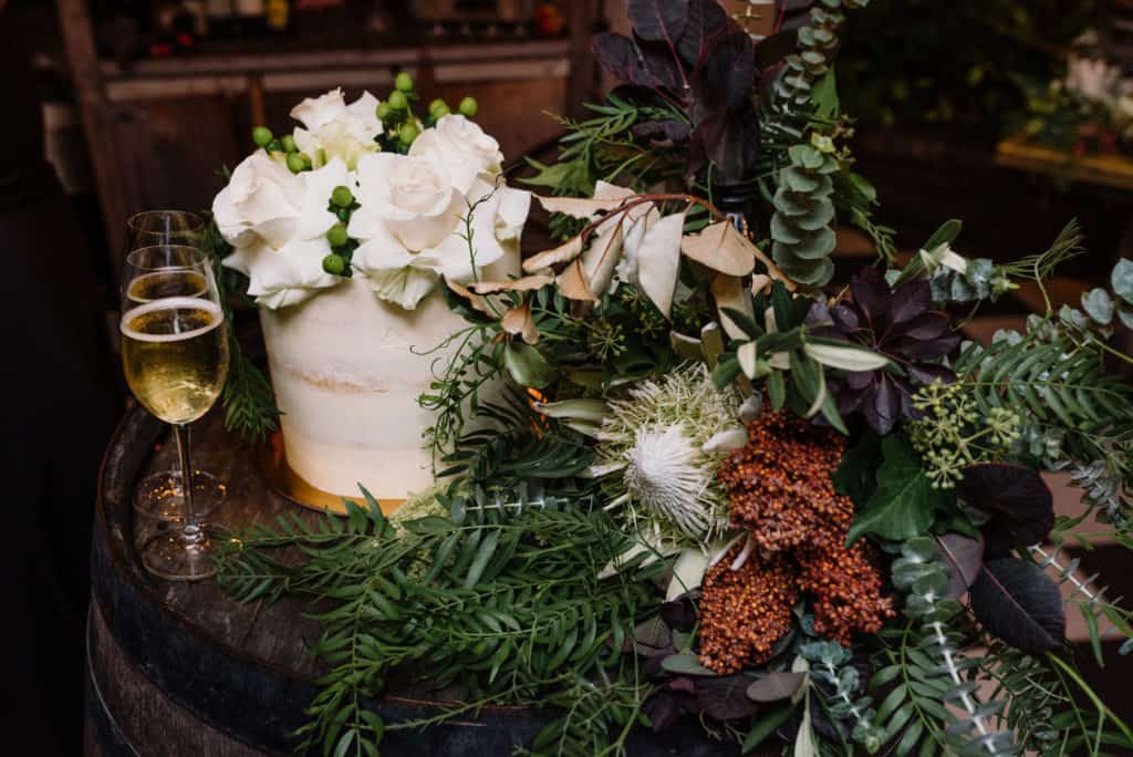 floral cake display by grounds of alexandria captured by james white photography