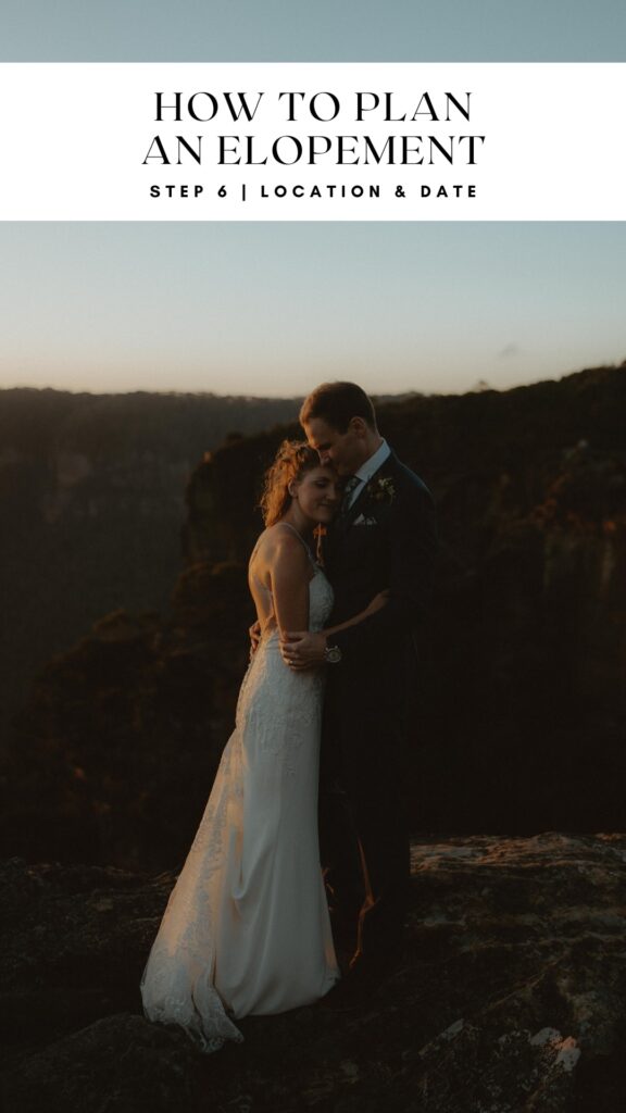 Bride and groom hugging against the last rays of sunlight in the Blue Mountains. How to elope with your best friend in the Blue Mountains