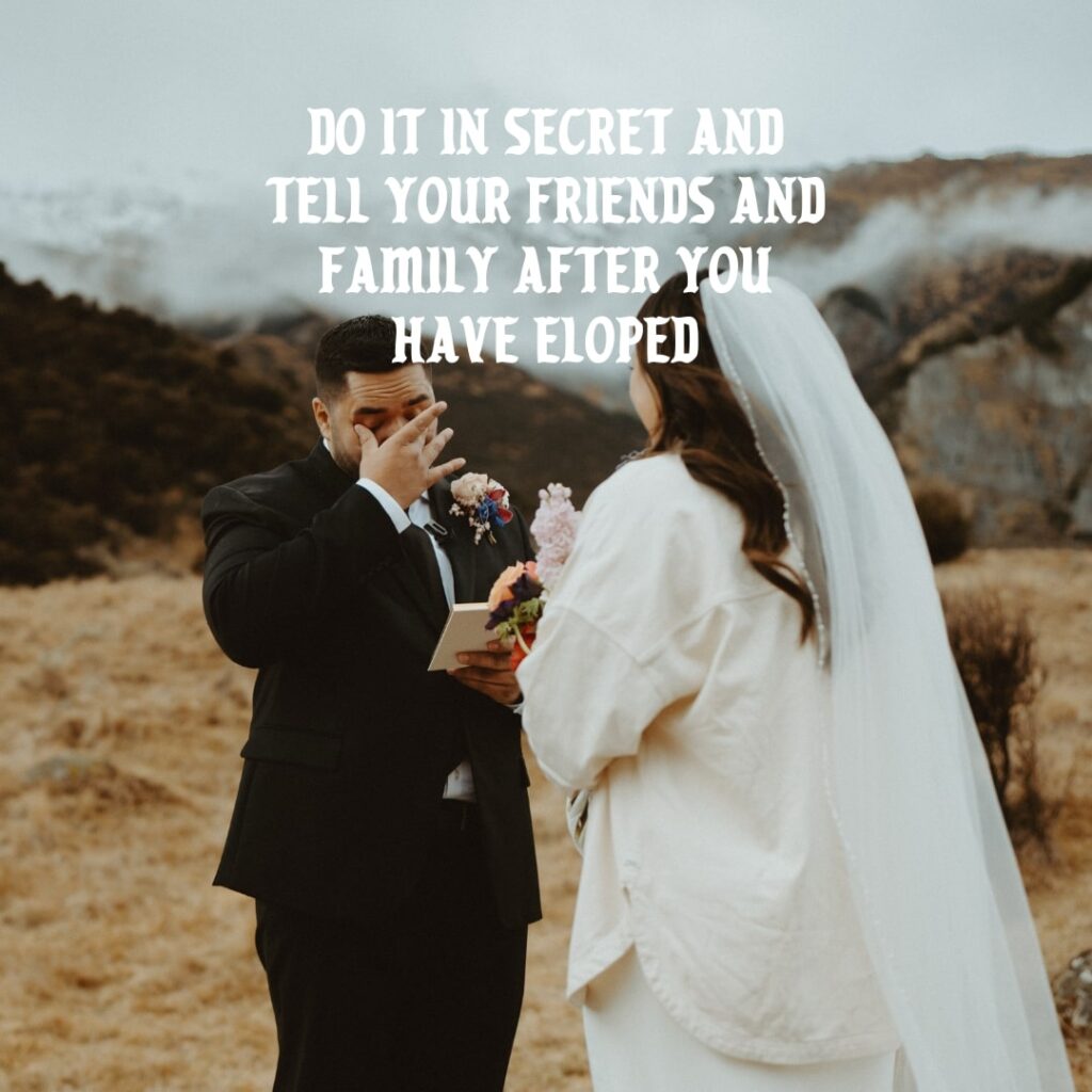 Bride and Groom travelled all the way from America to Queenstown in New Zealand for an elopement ceremony under the mountains in the rain. When it comes to how to tell your family you're eloping, these two opted against it, preferring to elope in secret 